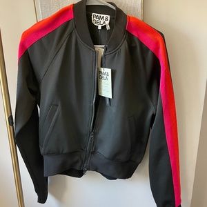 NWOT Pam&Gela Bomber Jacket With Stripes Down Arms